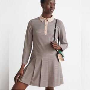 & OTHER STORIES Collared Check Long Sleeve Mini Dress